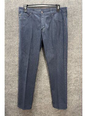 AG Adriano Goldschmied The Everett Slim Straight Pants Mens 36x34 Blue Plaid
